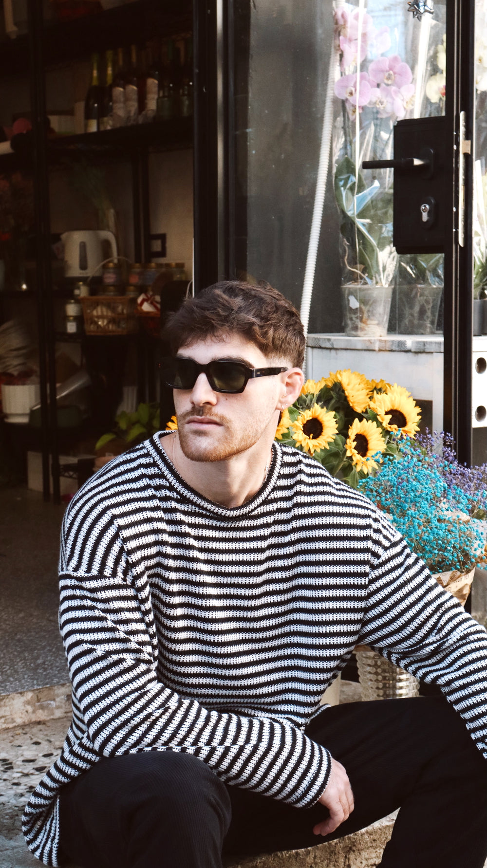 Our.Mantra Black & White Stripe Oversize Knit