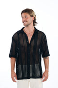 Our.Mantra Black Knit Oversized Shirt