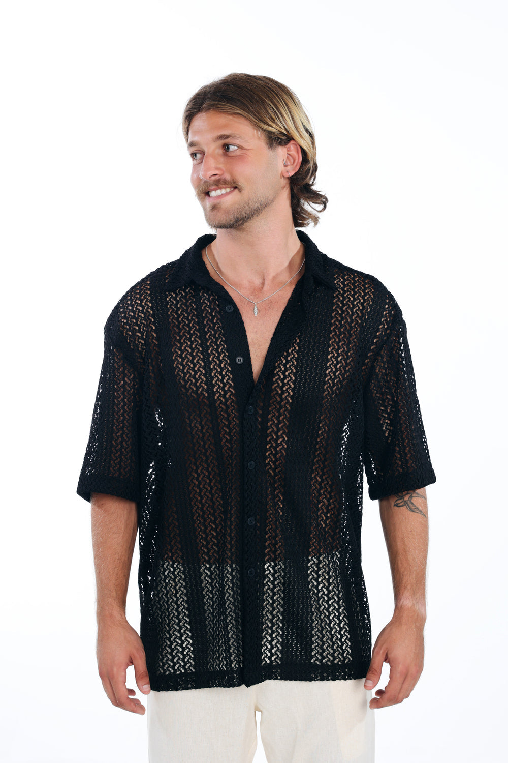 Our.Mantra Black Knit Oversized Shirt