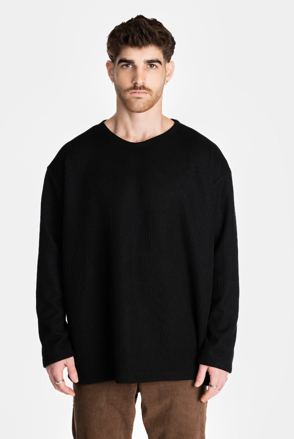 Our.Mantra Black Knit Oversized Sweater