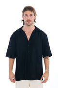 Our.Mantra Black Linen Oversized Shirt