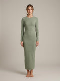 Sage Ribbed Knit Maxi Dress