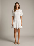 White Broderie Mini Dress